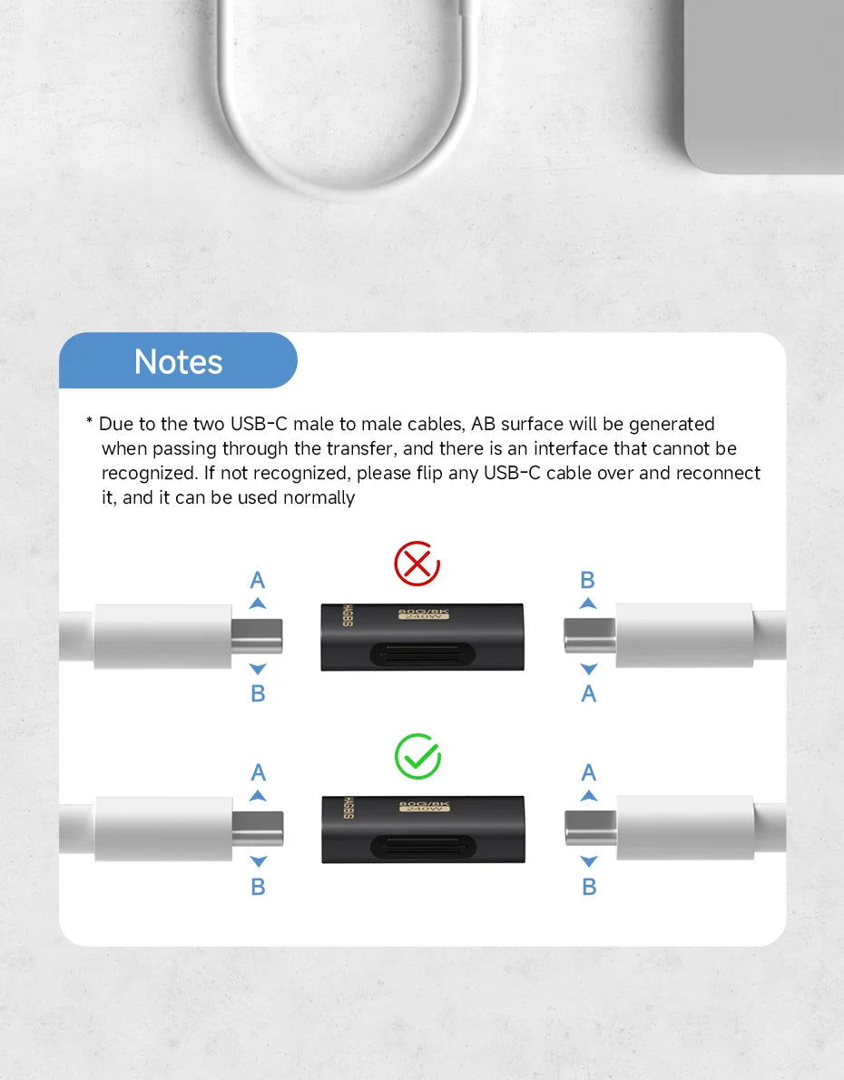 Hagibis USB C Female to USB C Female Adapter 80Gbps 240W USB4 Dual Female Extension Cable Converter for Thunderbolt 5/4 Laptop