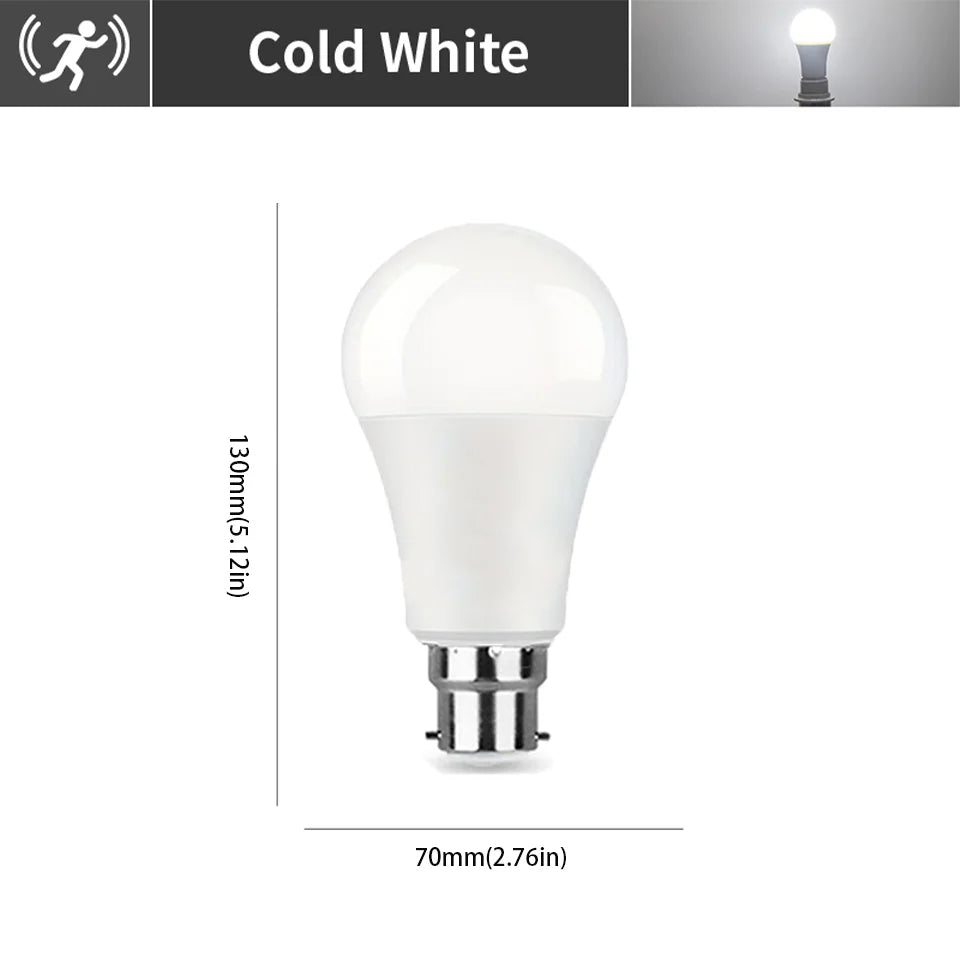 4PCS Radar Motion Sensor Light Bulb B22 220V 6W 9W 12W 15W 18W 20W Auto ON/OFF LED Night Light Bedroom Garden LED Bulbs For Home