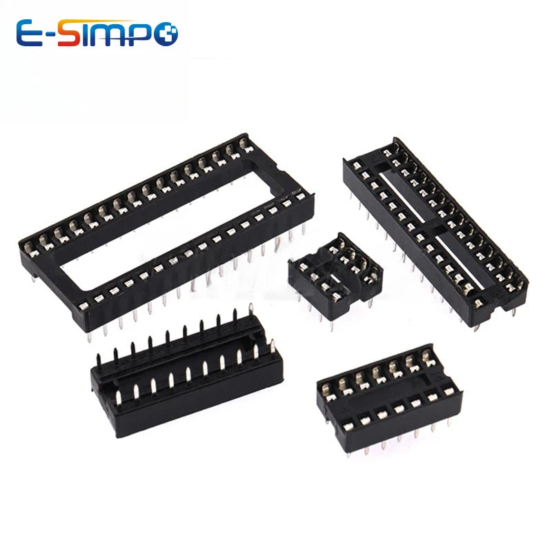 10PC 2.54mm IC Socket DIP6 DIP8 DIP14 DIP16 DIP18 DIP20 DIP28 DIP40 Pin Connector 8 14 16 18 20 24 28 40Pin DIP Socket Chip Base