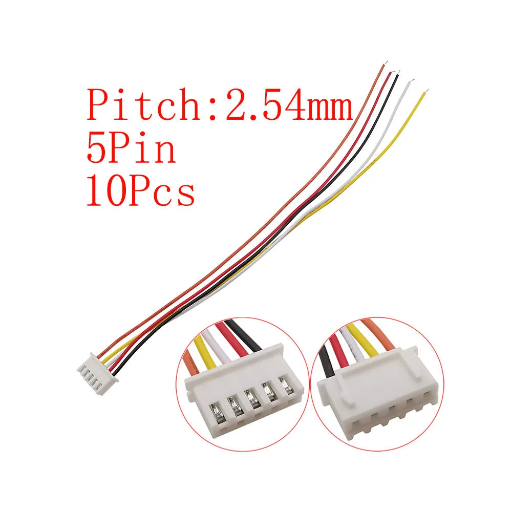 10Pcs Micro JST XH 2.54mm Pitch 2/3/4/5/6 Pin Male Plug / XH2.54 Female Socket Extension Lead Wire Cable Connector 20CM 26AWG