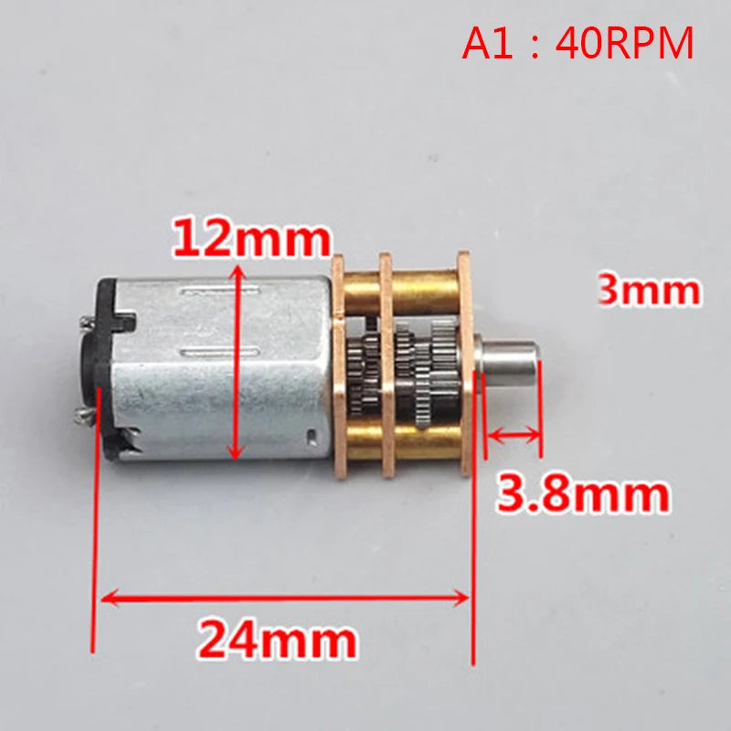 Micro Mini N20 Gear Motor DC 3V -6V 5V 28RPM 60RPM 110RPM 300RPM Slow Speed Full Metal Gearbox Reducer Electric Motor DIY Toy