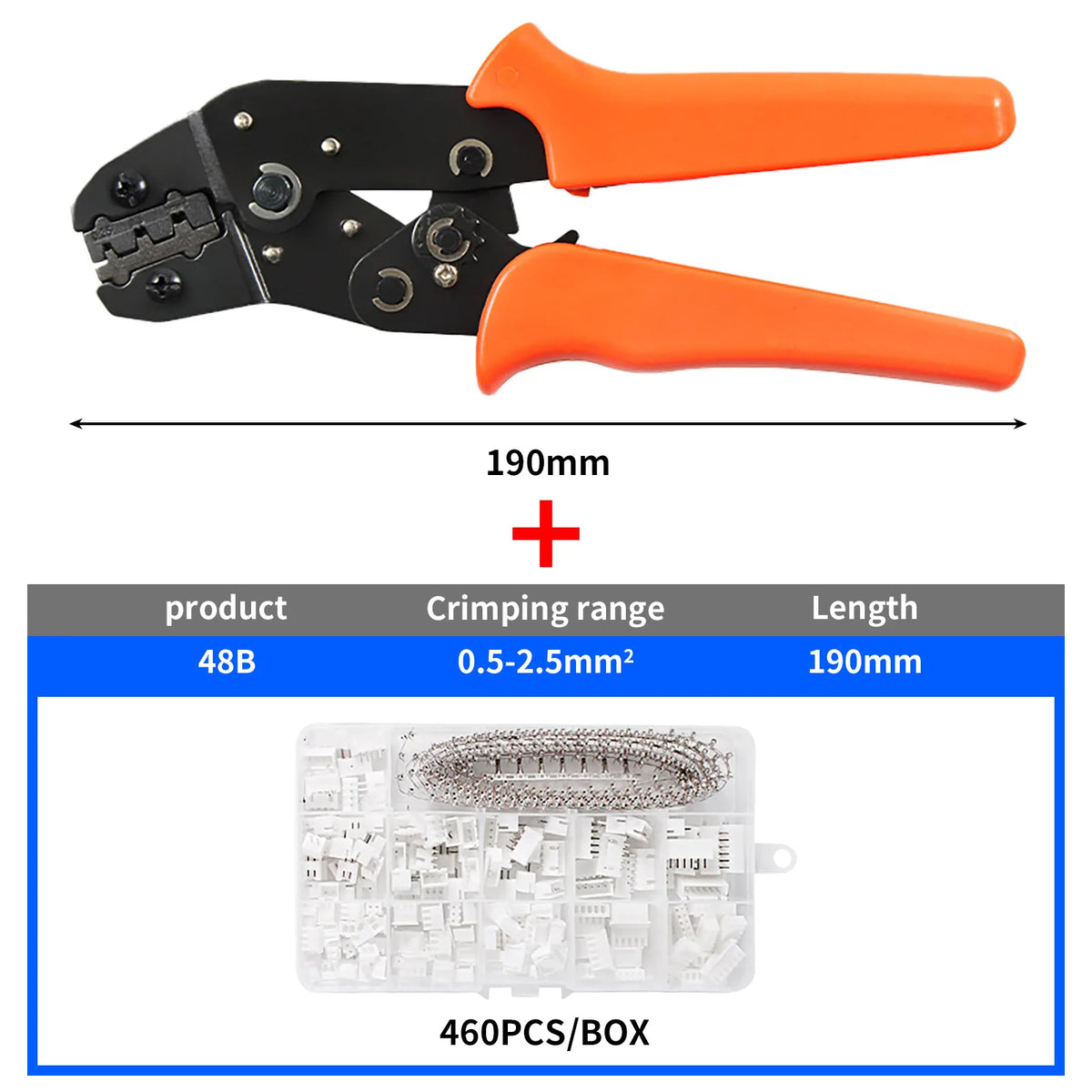 YICHENG 2.54mm Dupont Connector Kit with Ratcheting Wire Crimping Tool,Male Female Pins, Headers & Ribbon Cable