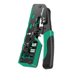ZOERAX RJ45 Ethernet Crimping Tool for CAT8 Cat7 Cat6a Cat6 Cat5e Ethernet Connectors with wire stripping and cutting functions