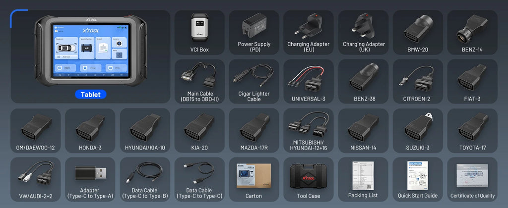XTOOL D9S PRO D9SPRO Car Diagnostic Tool Bluetooth ECU Programming/Coding Automotive Scanner 45 Services CANFD DOIP FCA Topology