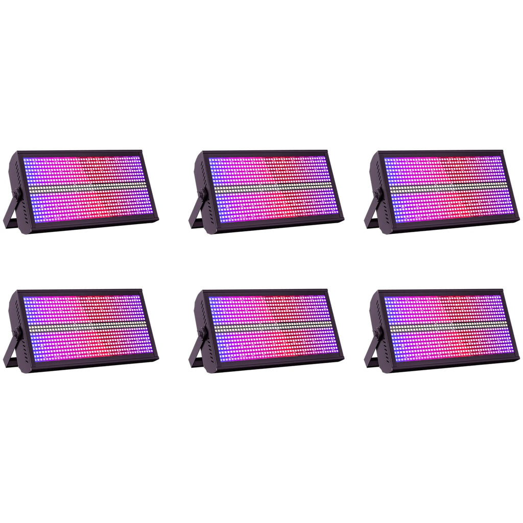 U'King 6Pcs 200W LED RGBW 48+8-Segment Strobe Lights With Flightcase/6Pcs Strobe Lights/Only 1Pcs Flightcase For Party Show KTV