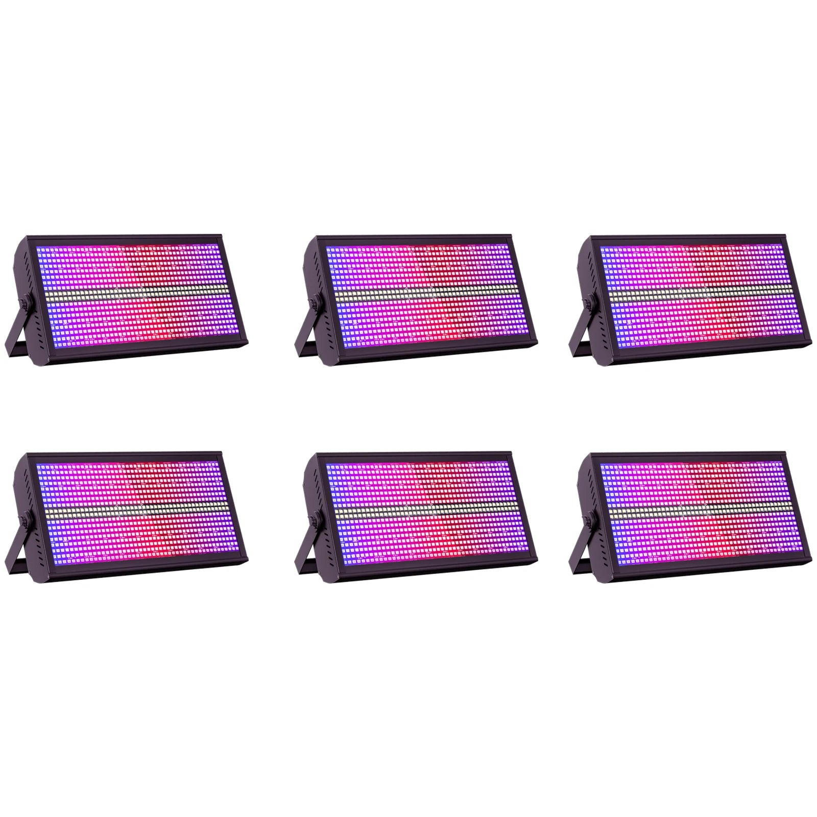 U'King 6Pcs 200W LED RGBW 48+8-Segment Strobe Lights With Flightcase/6Pcs Strobe Lights/Only 1Pcs Flightcase For Party Show KTV