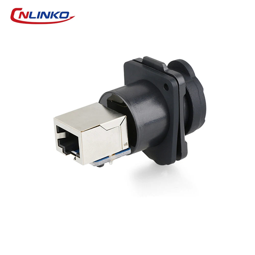 CNLINKO LP16 Waterproof Circular RJ45 Connector 8P8C Male/Female Panel Mount, PBT Push-Pull for Industrial Automation & Marine