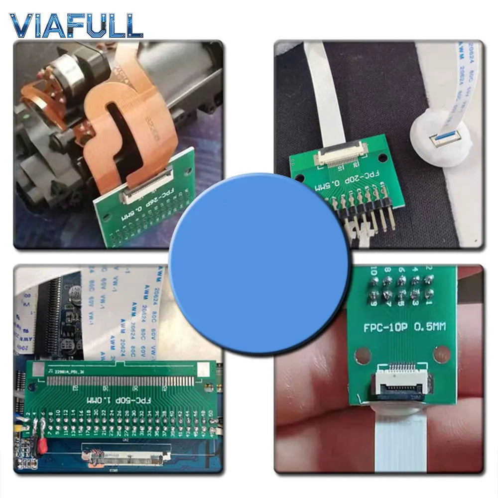 FC/FPC 6-80P to 2.54mm DIP Adapter Board 0.5mm Pitch Flexible Flat Cable Breakout PCB Soldered FR4 Double-Sided Converter Module