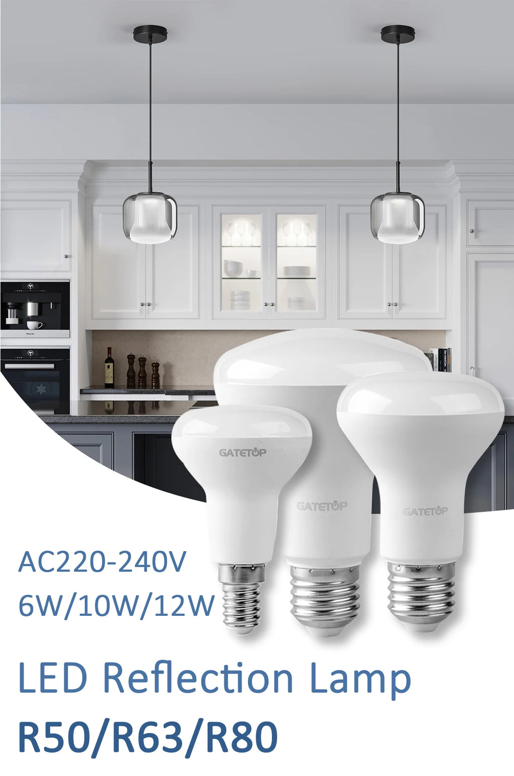 1-10 Pack R50 R63 R80 E14 E27 R Bulb Bathroom Light 6W 10W 12W High Lumen 3000K 4000K 6000K Natural Light for Bathroom Home