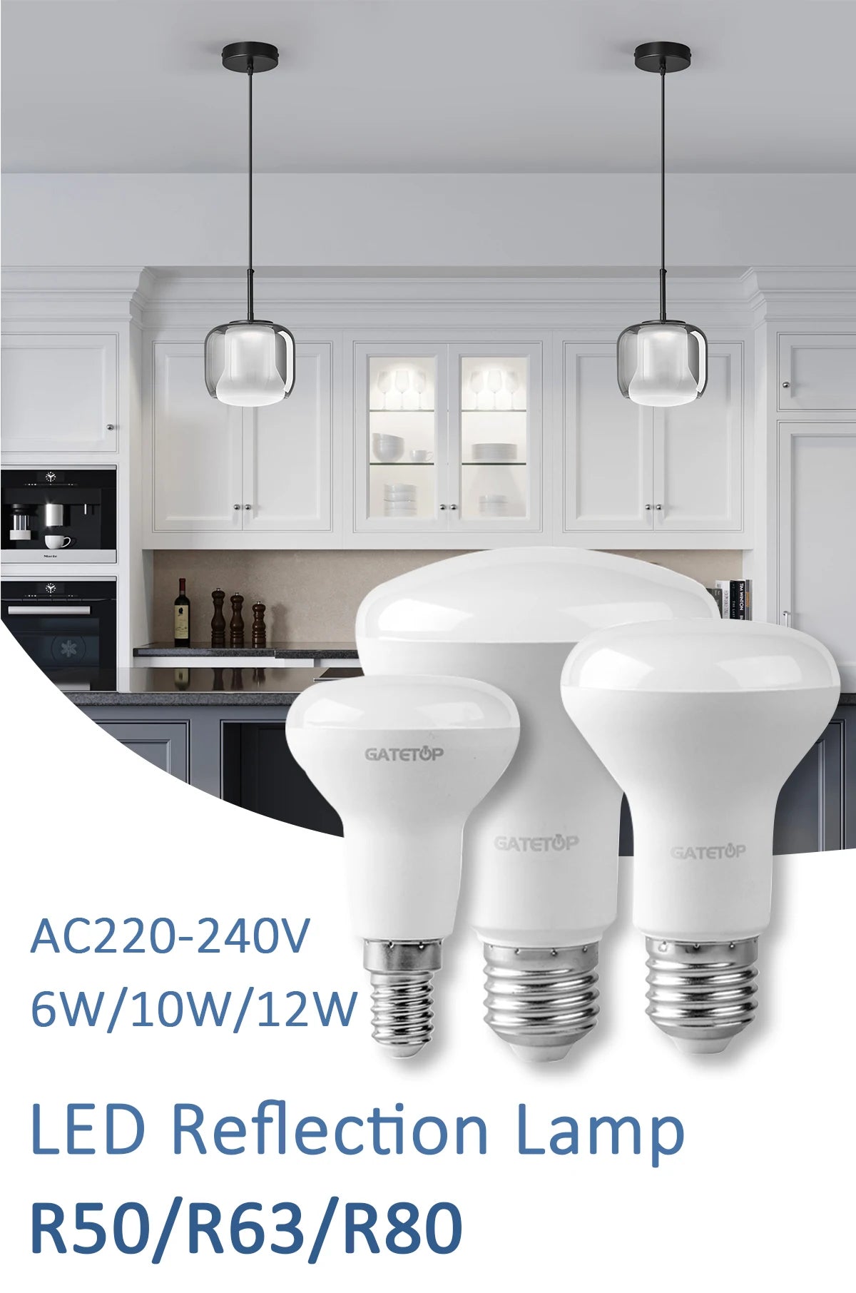 1-10 Pack R50 R63 R80 E14 E27 R Bulb Bathroom Light 6W 10W 12W High Lumen 3000K 4000K 6000K Natural Light for Bathroom Home