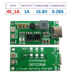 Type C BMS 2S 3S 4S 1A 2A 4A 18650 Lithium Battery Charger Board USB C Step-up Boost Module For Li-Po Polymer Power Bank