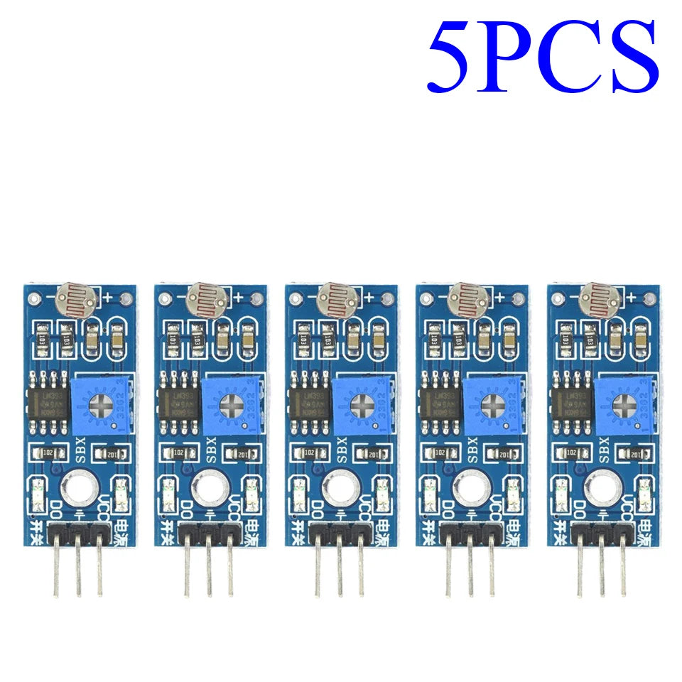 1-50PCS Digital Light Sensor Module 5516 Photoresistor, Adjustable Sensitivity, 3.3V-5V, LM393 Comparator for Smart Car