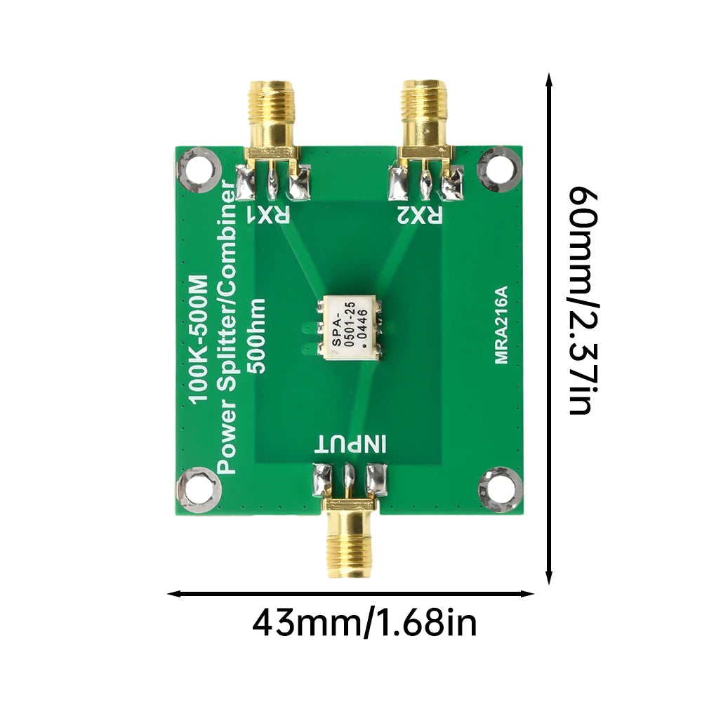 RF Microwave Resistance 100K-500MHz 50 Ohm RF Power Splitter Power Divider Splitter 1 To 2 Combiner SMA Radio Frequency Divider