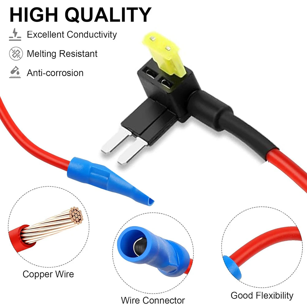 Micro2 Add a Circuit Fuse Tap 12V APT Micro II Automotive Holder Adapter Fuses Taps Connector ATR 12V with 5Pcs 20A Blade Fuse