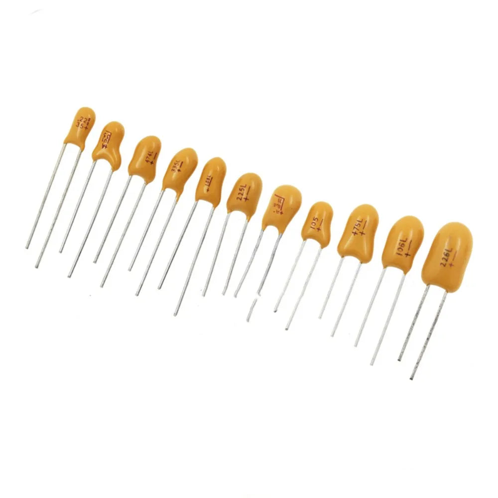 2-10PCS 25V In-line  Capacitors 1UF/2.2UF/3.3/4.7/10UF/22UF/33UF/47/100UF