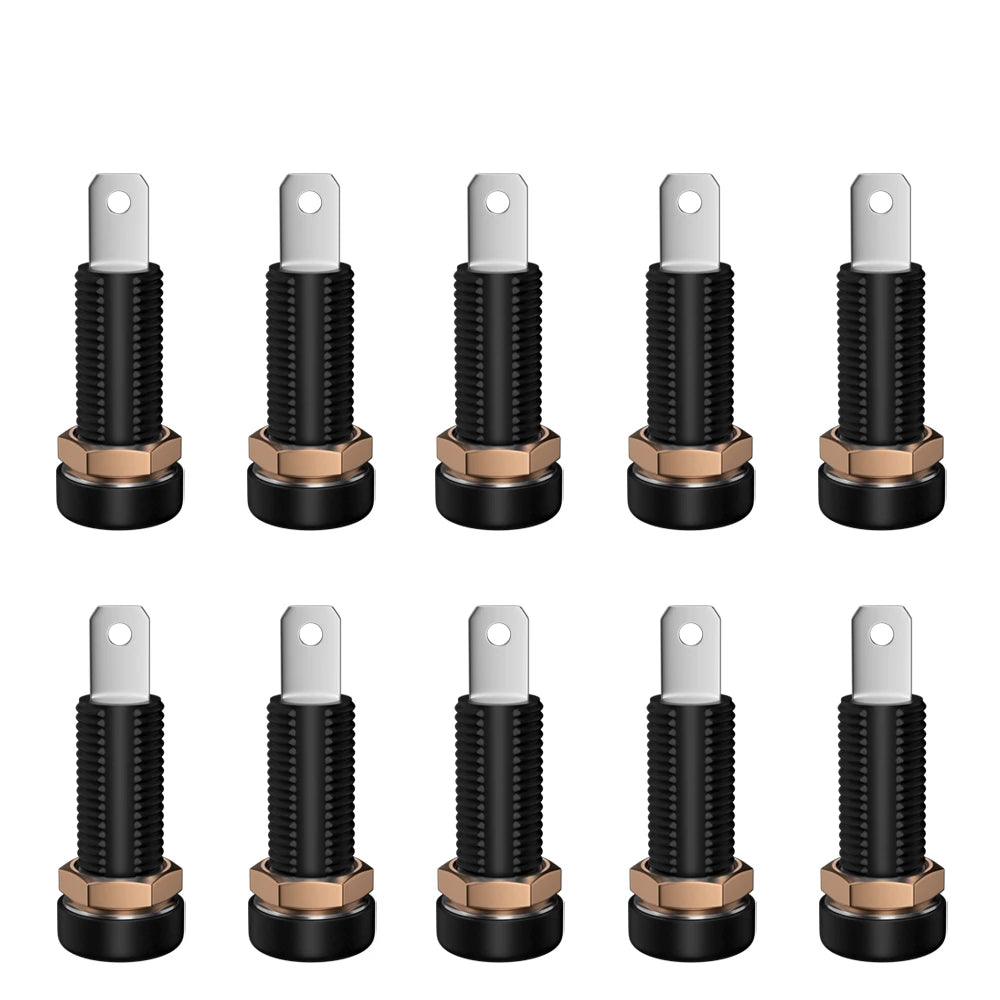 JZDZ 10pcs 4mm Banana Socket Binding Post Nut Banana Plug Jack Electrical Connector Terminal Test Hole DIY Parts Tools J.40015