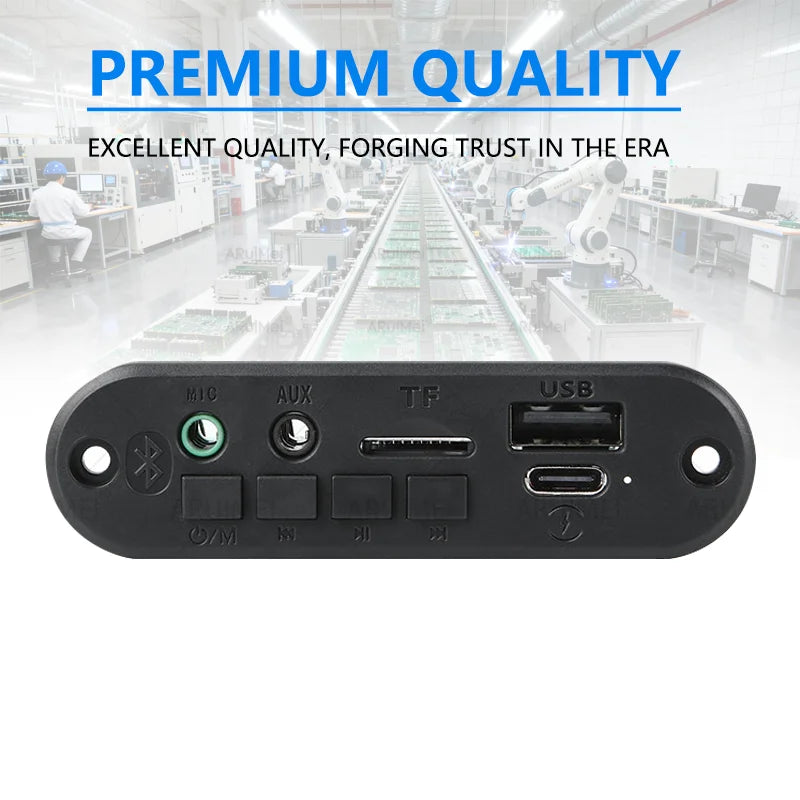 2PCS 2x3W Bluetooth 5.0 Amplifier Board with Case, USB Powered MP3 Player FM Radio Module, for DIY Portable Speaker, DC 3.7-5V