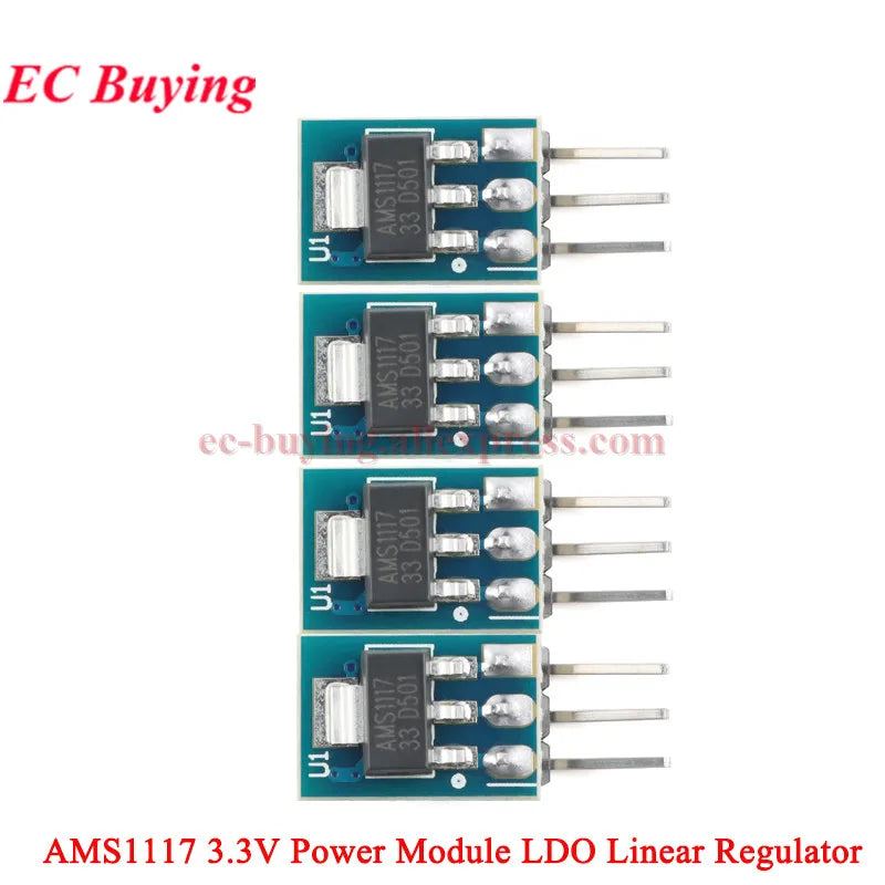 100Pcs/1pc AMS1117 3.3V 5V Power Supply Module AMS1117-3.3 AMS1117-5.0 LDO Linear Voltage Regulator Board 800mA PCB