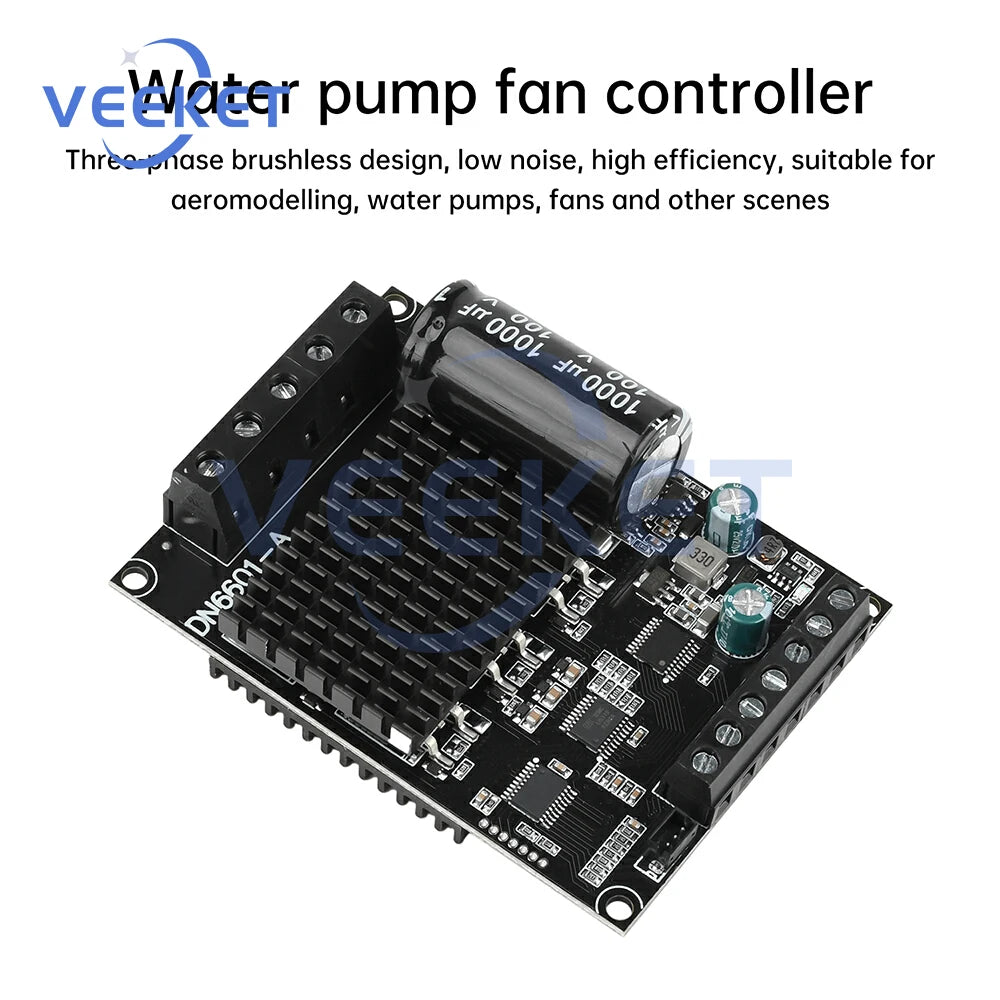 DC 6-80V BLDC Three Phase DC Brushless Motor Controller PWM High Power 1600W 20A Hall Motor Control Driver Board Motor Regulator