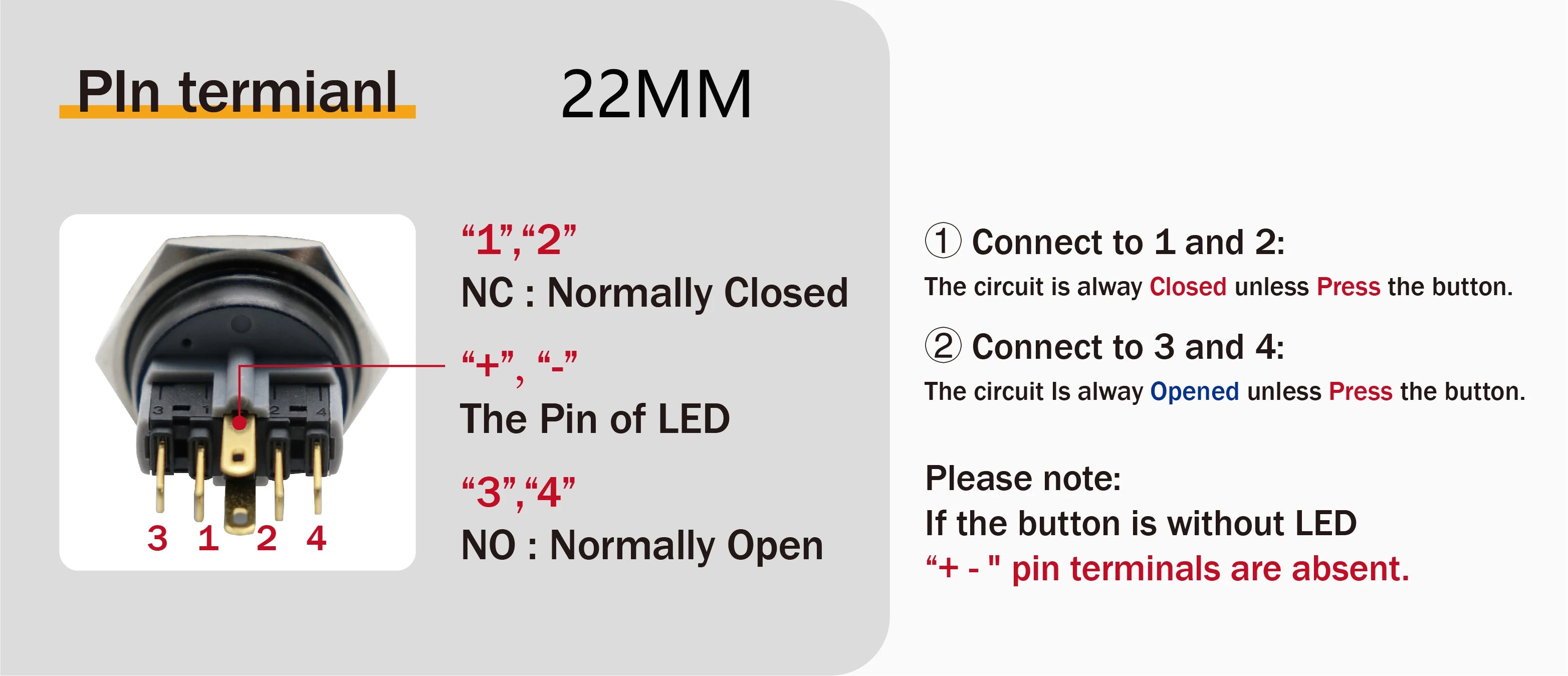 22mm Waterproof Metal Push Button Switch LED Light Black Momentary Latching Car Engine PC Power Switch 3V 5V 12V 24V 110V 220V