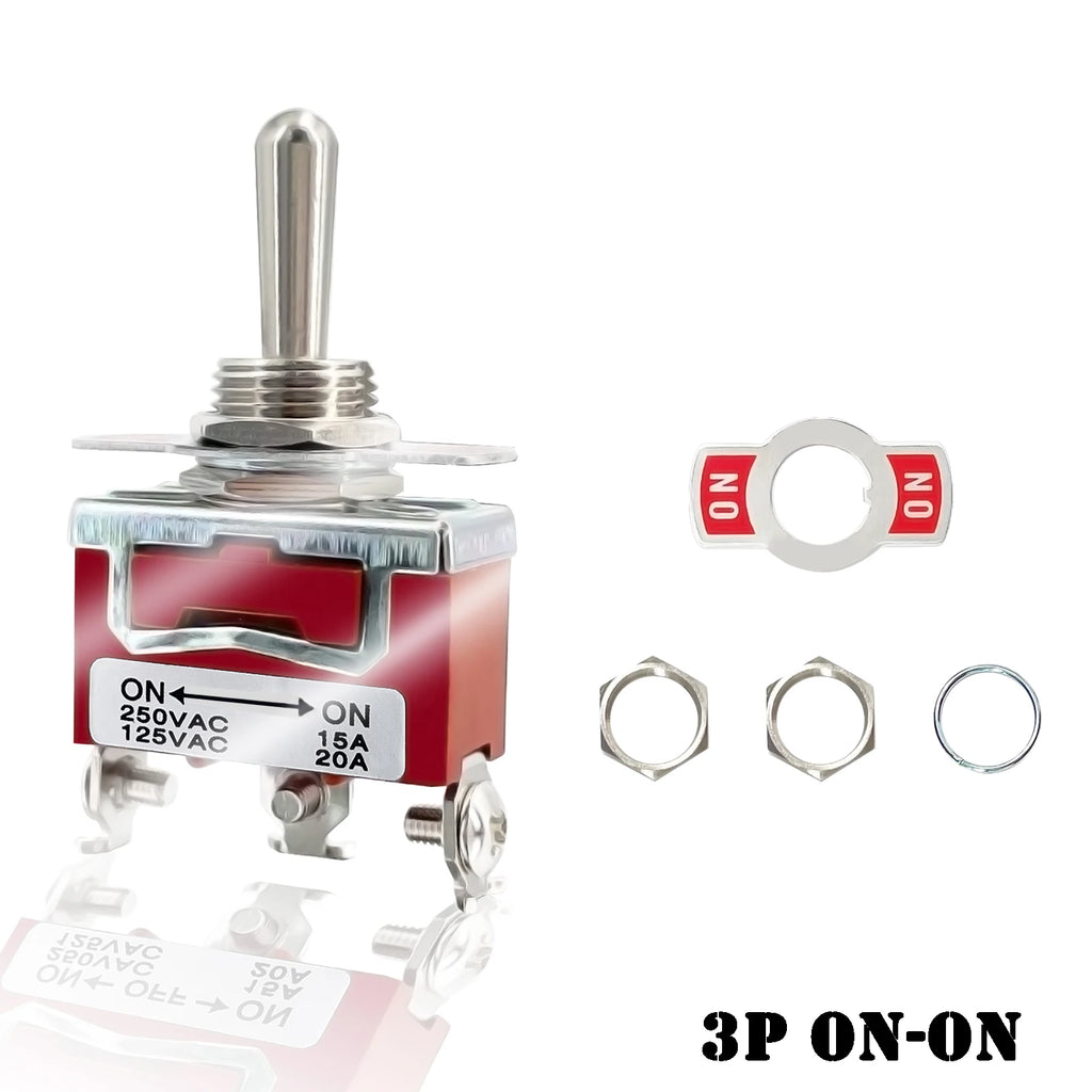 12V 3 Positions Toggle Rocker Switch ON OFF ON 2 Positions ON-ON 250VAC15A 125VAC 20A for Boat Yacht Pilot Automative Instrument