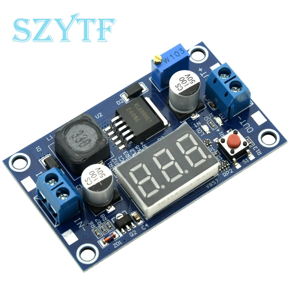 Upgraded XL6009 Boost Module 5-32V to 5-40V 4A with Digital Voltmeter & Calibration Function