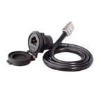 8P8C Ethernet IP65 Waterproof Retardant Terminal Network LAN Cable RJ45 Signal Connector Adapter Socket with Rubber Cap Cover