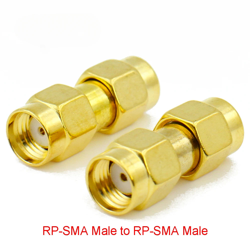 Connector SMA to SMA/ RP-SMA to SMA / RPSMA Male Plug & Female Jack Slide-on Straight RF Coax Adapter Connector for WIFI Antenna
