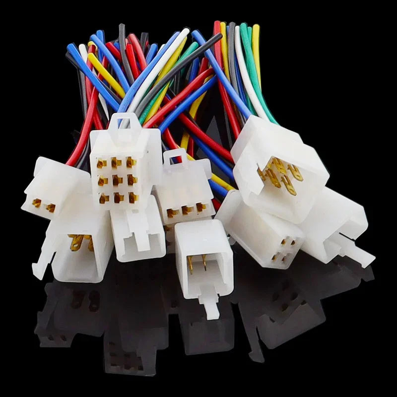 5pairs 2.8mm Automotive Controller Handle Motor Wire Connector 2/3/4/6/9P 15cm 0.75mm2 18AWG Automobile Male Female Plug Cable