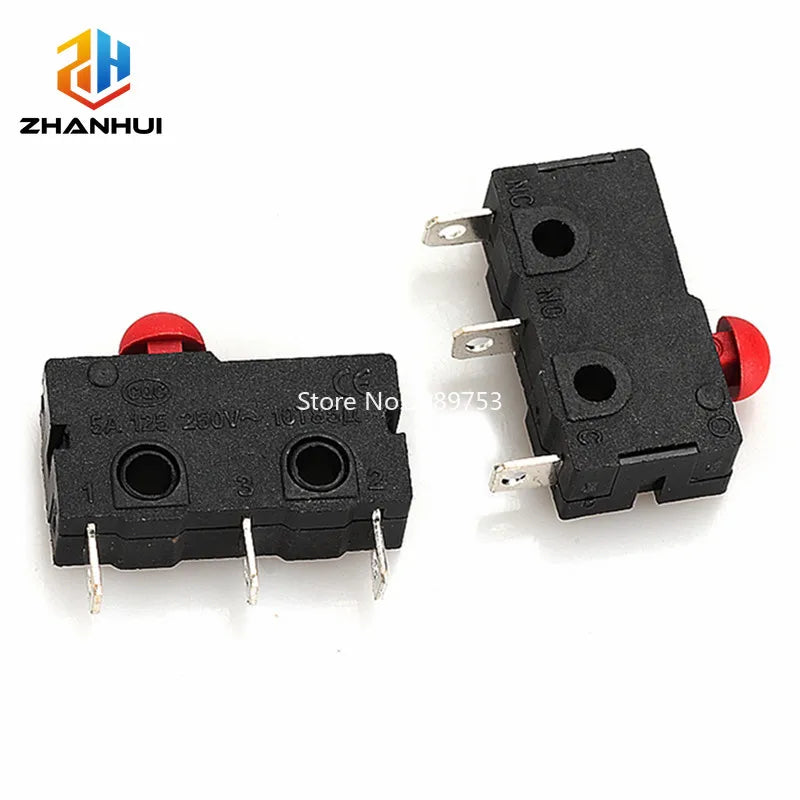 40PCS/Box Mini Micro Limit Switch - NO NC SPDT 2P/3P Terminals 5A 125V/250V Roller Arc Lever Snap Action Switch