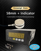 25mm/58mm Mini Compression Load Cell Sensor, 10kg-5t Optional,mV/V Output with Digital Force Display Indicator Meter 220V Supply