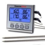 ThermoPro TP-17 Dual Probes Digital Outdoor Meat Thermometer Cooking BBQ Oven Thermometer with Big LCD Screen For Kitchen