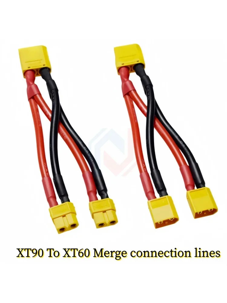 XT90 To XT60 Parallel Battery Cable 2-Way 12AWG Silicone Wire Male/Female Dual Extension Y Splitter for Battery Charger Motor