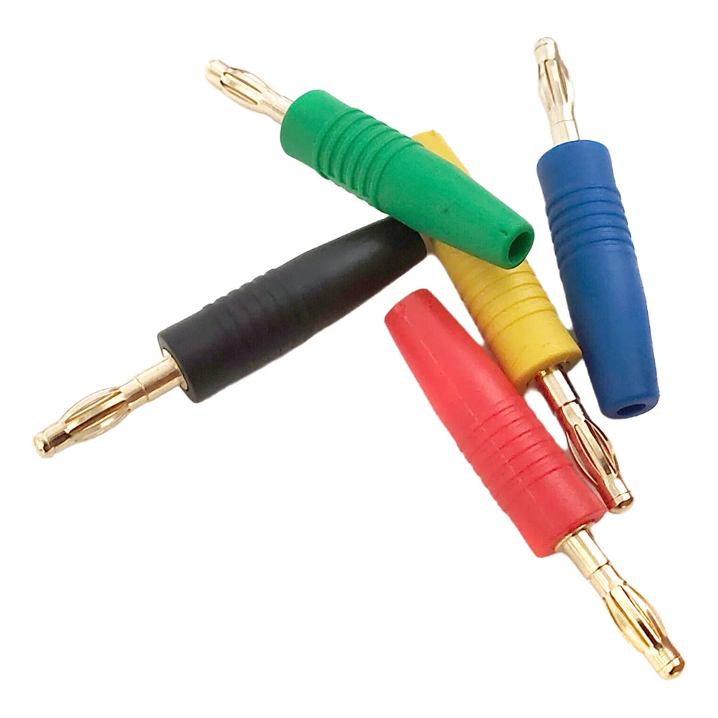 5PCS 4mm Plugs Gold Plated Musical Speaker Cable Wire Pin Banana Plug Connectors Red Black Blue Green Yellow