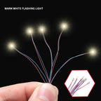 10pcs Flashing LED SMD 0805 3V Lamp Model Train Pre-soldere 30cm Connection Train Railway Layout/Starship/Robot/Cars Scene Decor