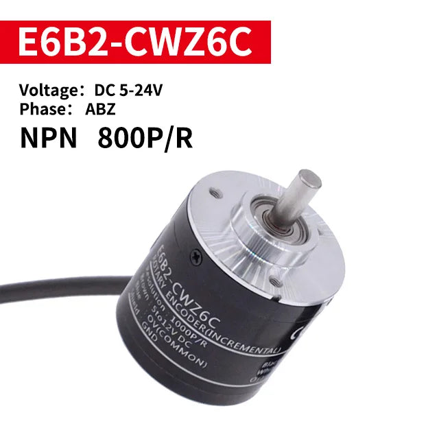 1 Pc E6B2C-WZ6C Rotary Encoder Rotational Incremental Type Rotary Switch Stable Pulse NPN 100-2000P/R DC 5-24V