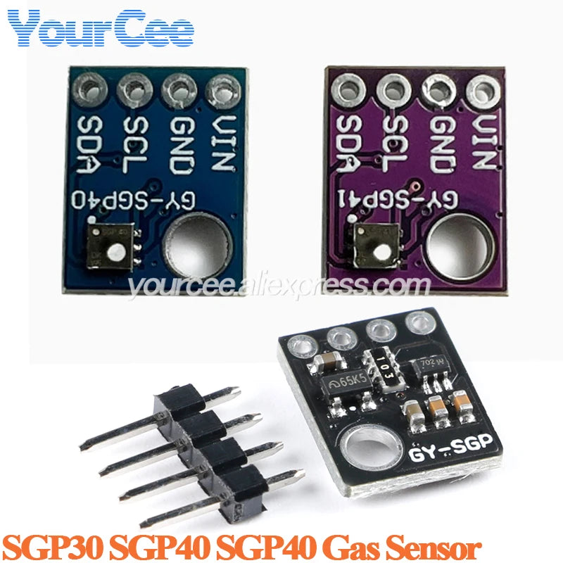 10pcs/1pc SGP30 SGP40 SGP41 Gas Air Quality Sensor Module TVOC ECO2 Carbon Dioxide Measurement Formaldehyde Air Detector