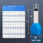 Insulated Twin Cord End Terminal Block Double Wire Ferrules Pure Copper Dual Pipe Cold Press Connector Use For 0.5-16mm2 Cable