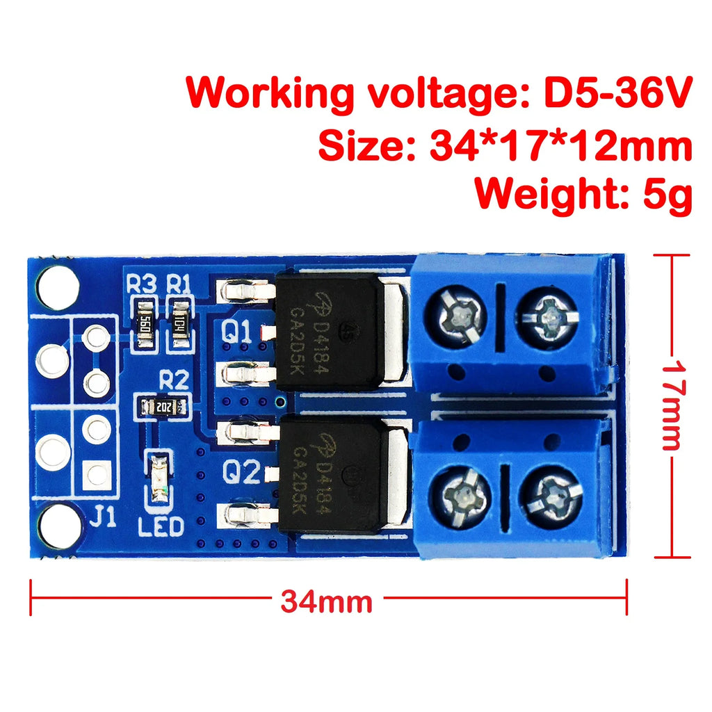 400W Max 30A PWM Regulator Adjustment Motor DC5V-36V 15A MOSFET Trigger Switch Drive Dual High-Power Speed Control Board Module