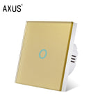 EU AC100-240V Tempered White Crystal Glass Touch Switch Panel Wall Light Switches Sensor Button 1/2/3Gang Lamp Interruttore
