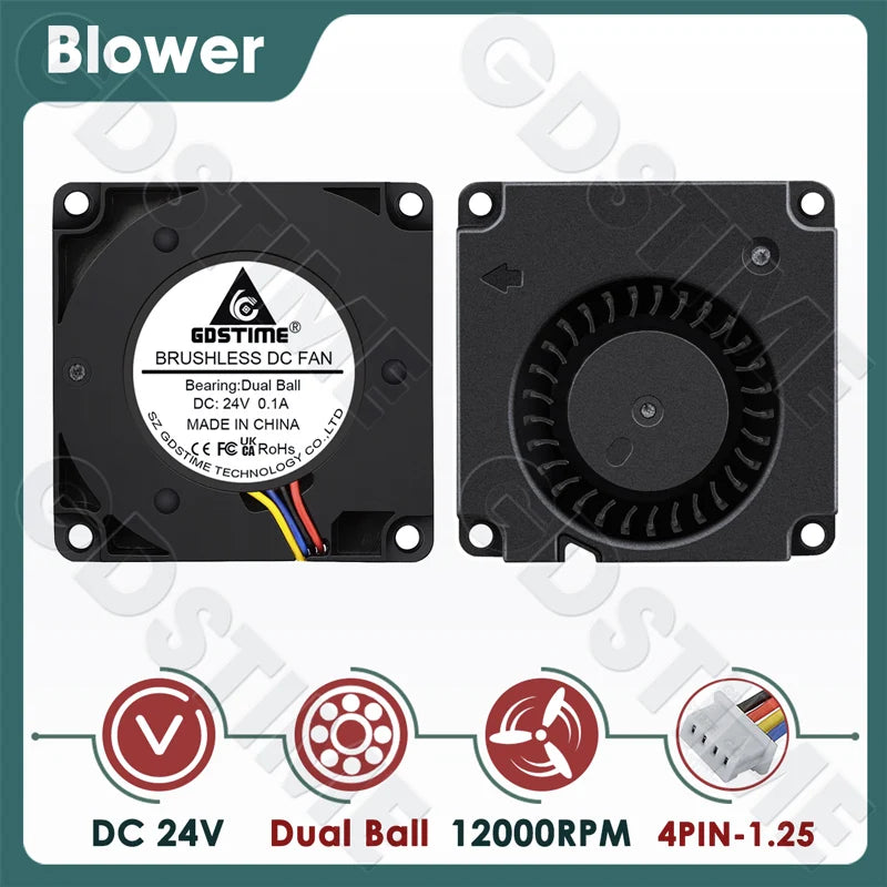 Gdstime 4010 Fan 24V 12V 5V 40MM*10MM DC Brushless Blower Fan 40MM Radial Fan 4CM Turbo Radiator for 3D Printer Accessories Part