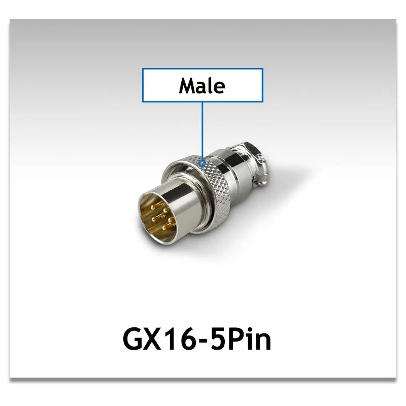 1Pcs Air Plug Copper Gold Plated 5Pins GX16 5 Pin Aviation Connector Male Plug Female Socket Reverse Mounted M16 Jack