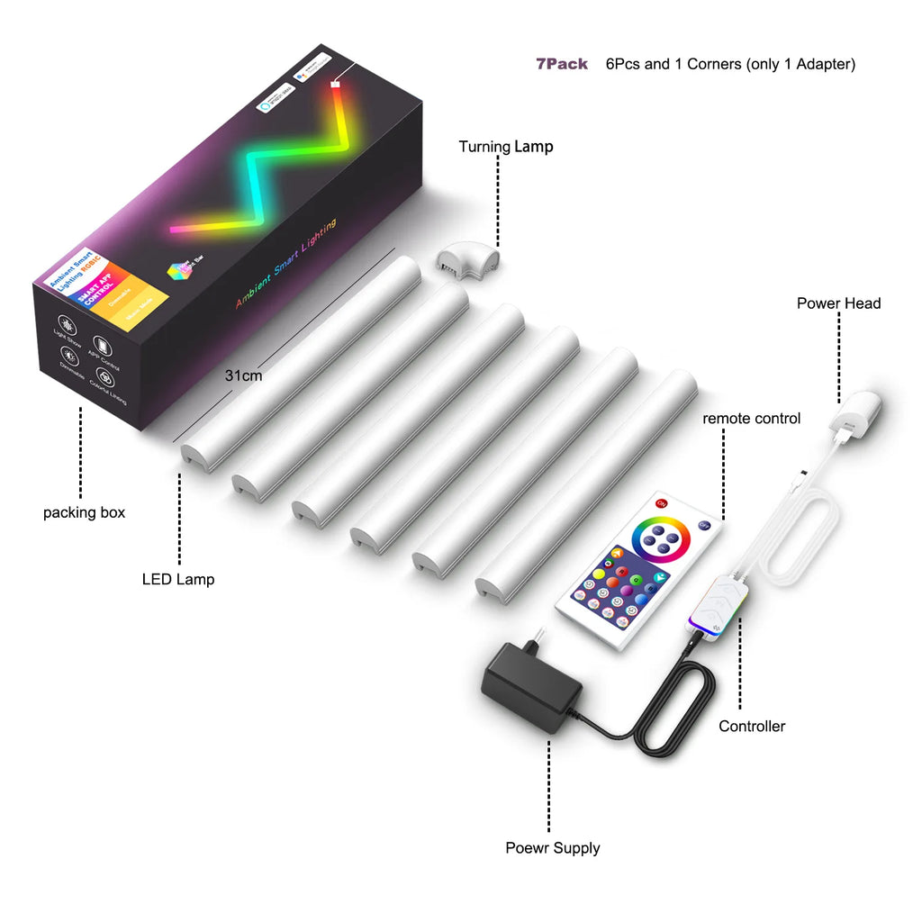 DC12V Creative BT/TUYA WiFi Splicable Remote Control Bedside Indoor Smart RGB Graffiti Net Red Atmospheric Wall Lamp