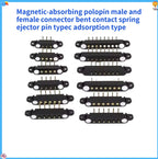 1/5 Set Waterproof DC Magnetic Pogo Pin Connector 2 3 4 5 6 7 8 9 Poles 2.54 MM Pogopin Male Female Contact Strip 90 Degree