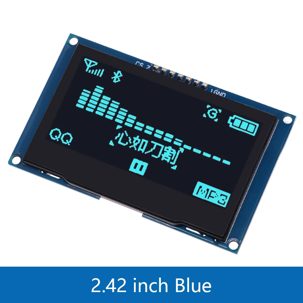 2.4" 2.42 inch 128x64 OLED LCD Display Module SSD1309 12864 4 Pin IIC I2C Serial Interface for Arduino UNO R3 C51