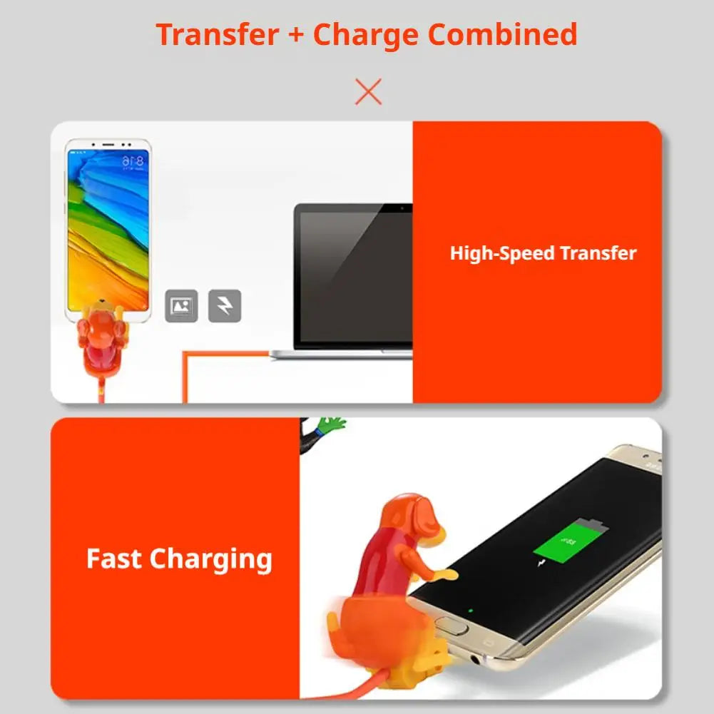 Cute Funny Dog Humping Phone Charging Cable Smartphone To Micro USB Type-C Data For Android Type-C Mobile Phone Charging