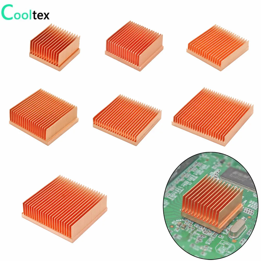 DIY Pure Copper Heatsink Skiving Fin Heat Sink Radiator Cooler for Electronic CHIP Raspberry pi Cooling Heat dissipation