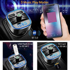 Dual USB Car FM Transmitter Bluetooth Handsfree Car Charger LED Digital Display Wireless Music Receiver Adapter Car Accessories