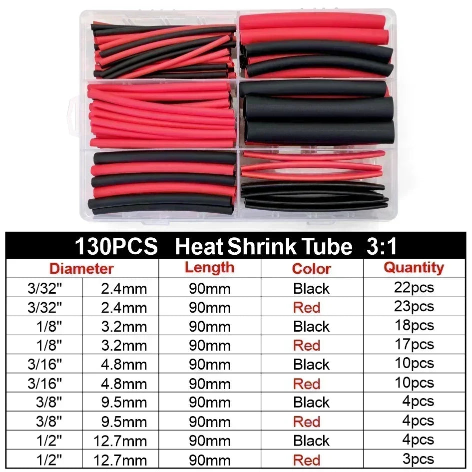 DIY Repair Heat Shrink Tube Assortment 3:1&4:1 Dual Wall Adhesive Flame Retardant Insulator For All Kinds Electrical Wire Cable