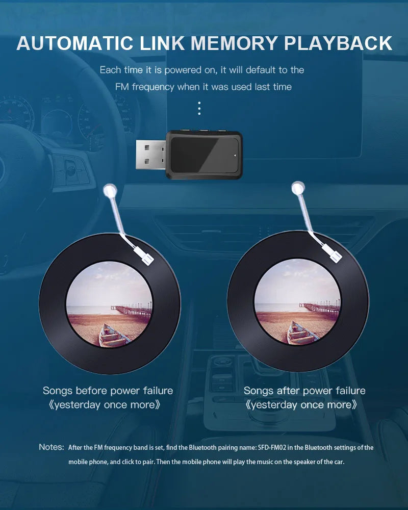 Mini USB Transmitter ReceiverCar Bluetooth 5.3 FM02  with LED Display Handsfree Call Car Kit Auto Wireless Audio For Fm Radio